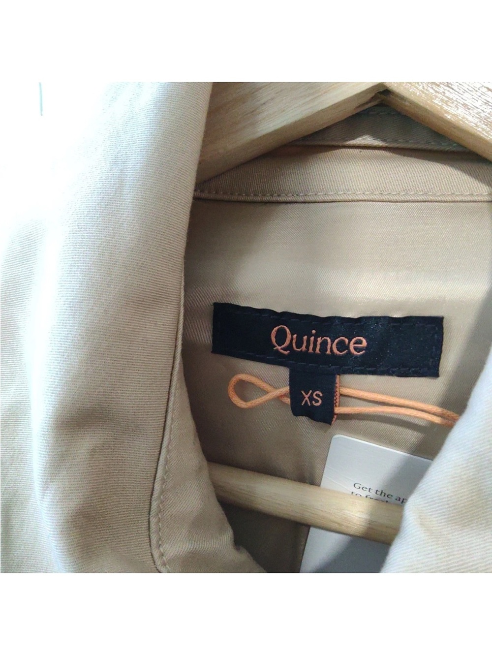 Quince Beige Double-Breasted Trench Coat with Belt - Picture 8 of 8